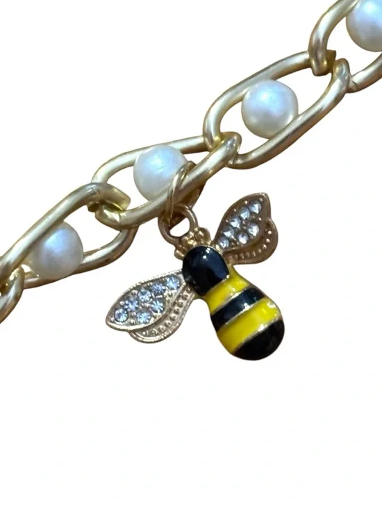 Made by YOLO Gold-Tone Handbag Charm Set of 3 w/ Cherry, Purses & Bee Charms - Picture 3 of 9